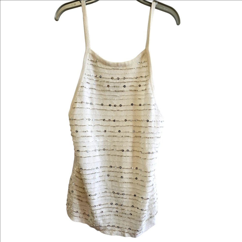 Ann Taylor Sequinned  Knitted  Stretch Cami Tank